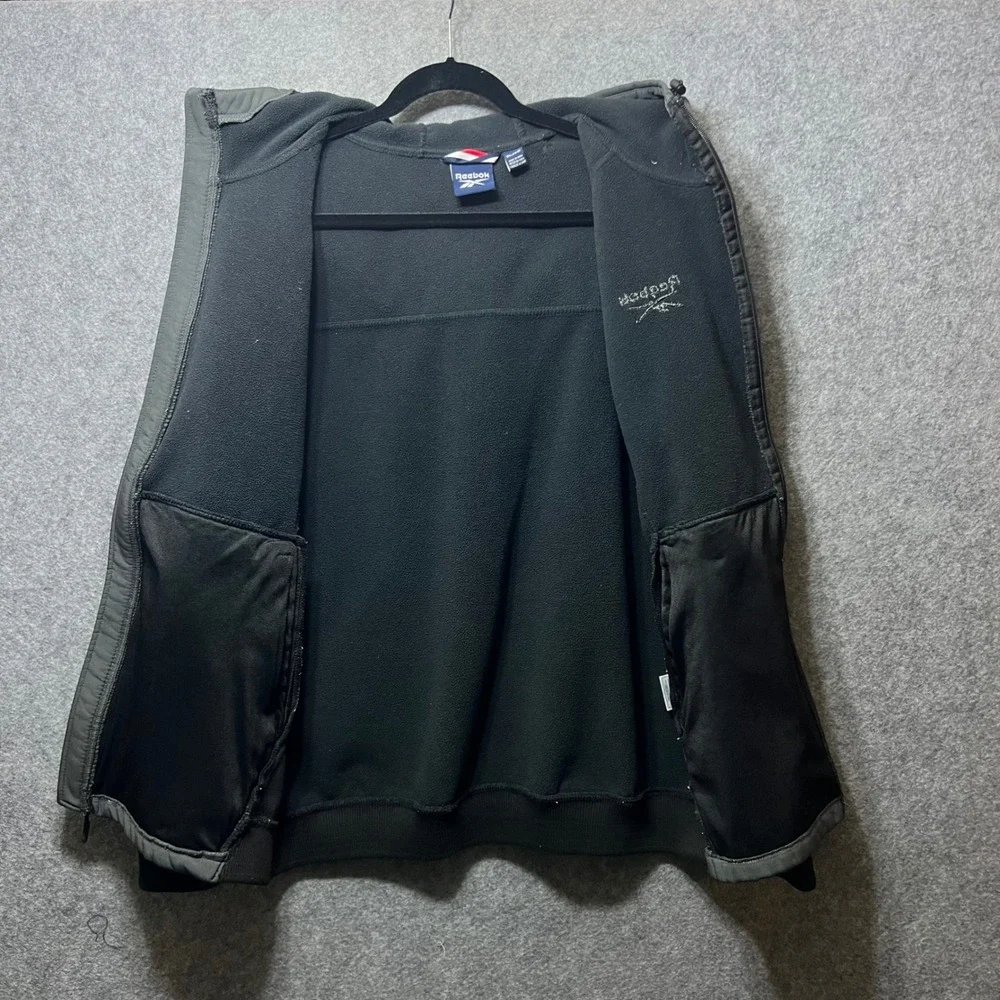 Reebok Men's XL Gray Softshell Fleece Lined‎ Hooded Zip Jacket Activewear